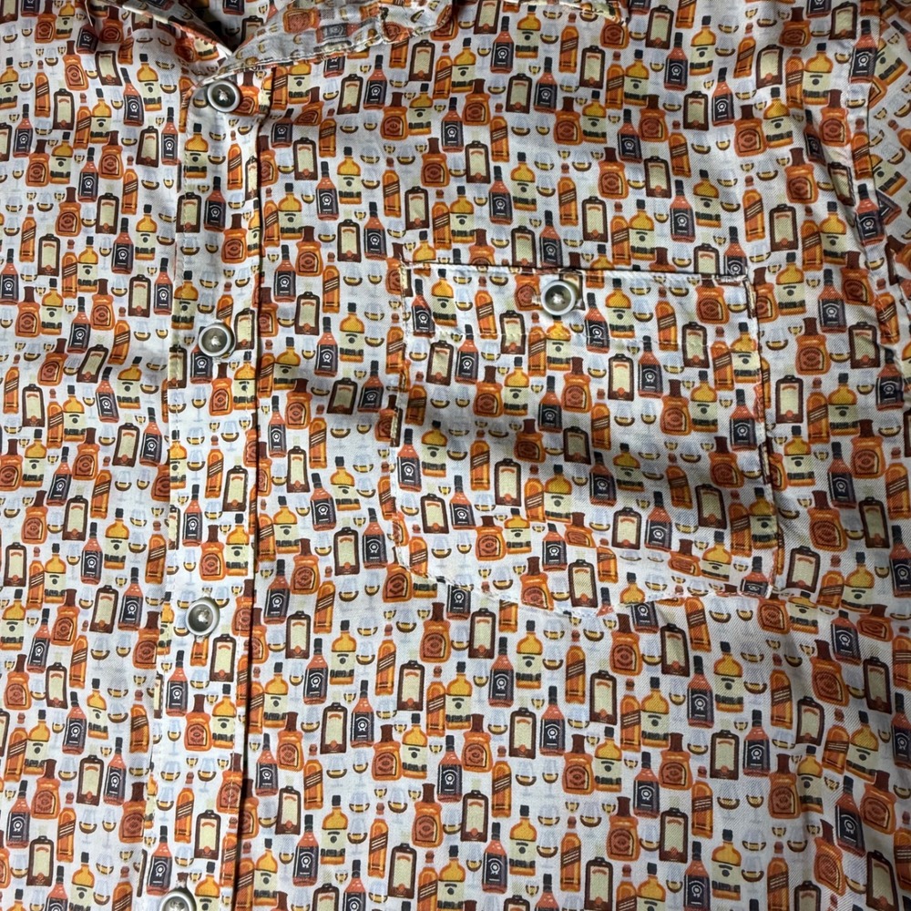 Age of Wisdom Men's XL Novelty‎ Liquor Bottle Print Short Sleeve Shirt AOP - Picture 5 of 9